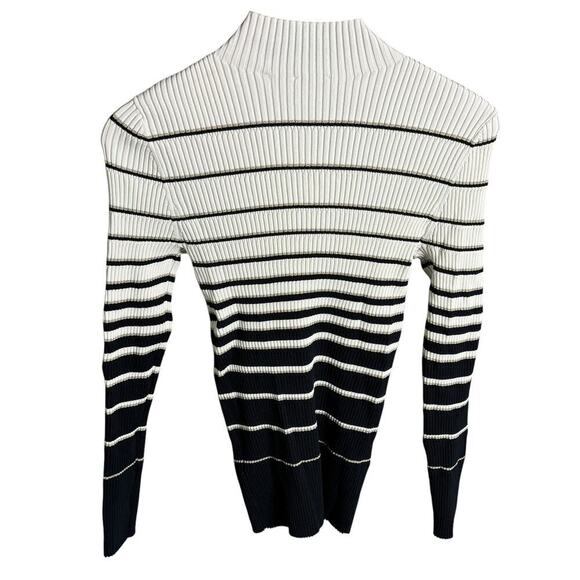 Ted Baker Wanada Stripe Mock Neck Sweater White / Black Size 10 - Picture 9 of 10